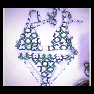 H&M Green and blue pattern bikinis